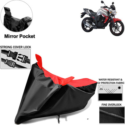 Rhtdm Two Wheeler Cover for Yamaha(FZ-S, Black, Red)