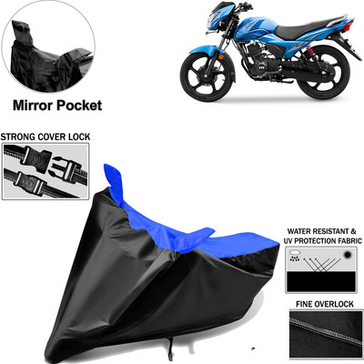 Rhtdm Two Wheeler Cover for TVS(Victor GLX, Black, Blue)