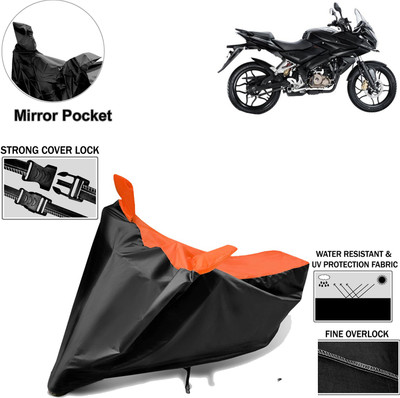 Rhtdm Two Wheeler Cover for Bajaj(Pulsar AS 150, Black, Orange)