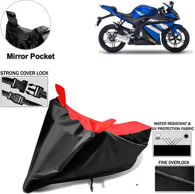 Rhtdm Two Wheeler Cover for Yamaha(Gladiator, Black, Red)