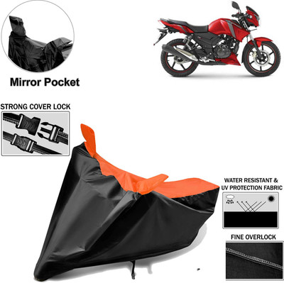 Rhtdm Two Wheeler Cover for TVS(Apache RTR 160, Black, Orange)