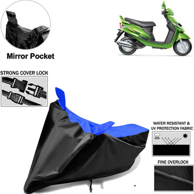 aksmit Two Wheeler Cover for Mahindra(Rodeo, Black, Blue)