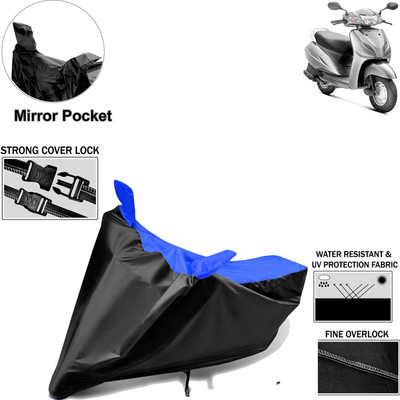 Rhtdm Two Wheeler Cover for Honda(Activa 3G, Black, Blue)