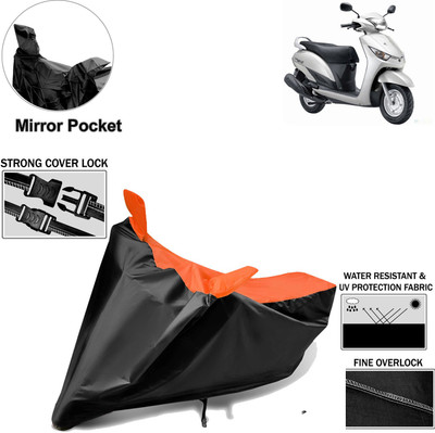 aksmit Two Wheeler Cover for Yamaha(Alpha, Black, Orange)