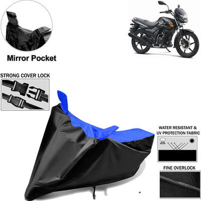 aksmit Two Wheeler Cover for TVS(Flame DS 125, Black, Blue)
