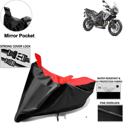 Rhtdm Two Wheeler Cover for Triumph(Tiger 800 XR, Black, Red)