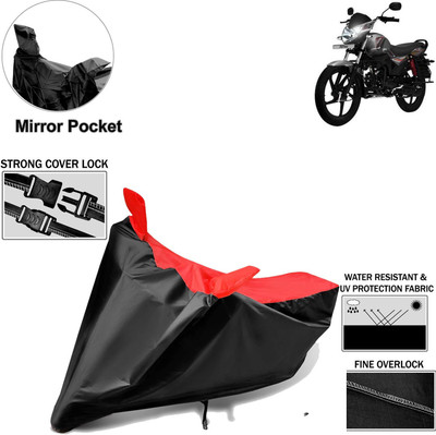 aksmit Two Wheeler Cover for Mahindra(Pantero, Black, Red)
