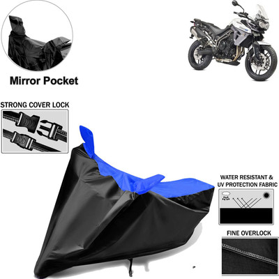Rhtdm Two Wheeler Cover for Triumph(Tiger 800 XR, Black, Blue)