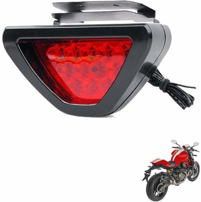 KOZDIKO Bike Triangle Shape 12 LED Brake Light with Flash Mode for Mpnster 821 Reversing Light Motorbike LED for Ducati (12 V, 55 W)(Universal For Bike, Pack of 1)