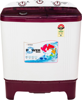Sansui 7 kg Semi Automatic Top Load Red, White