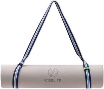 Wiselife Blue Yoga Strap Sling Belt For Carrying & Holding Mat With Overlocking Closure Cotton Yoga Strap(Multicolor)