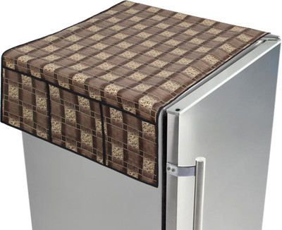 LITHARA Refrigerator  Cover(Width: 101.6 cm, Beige, Multicolor)