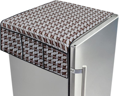 LITHARA Refrigerator  Cover(Width: 101.6 cm, White, Multicolor)
