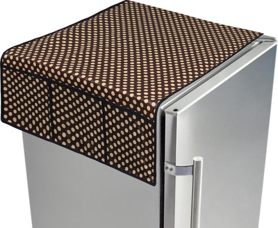 LITHARA Refrigerator  Cover(Width: 101.6 cm, Brown, Beige)