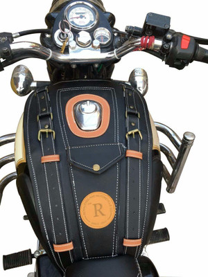 Bullkartzone Petrol Tank Cover for Bullet Enfield Classic 350/500 (Black) Strap Royal Enfield Classic 350, Classic 500, Electra Delux Bike Tank Cover