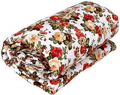 Prinzip Floral Single AC Blanket for  AC Room(Poly Cotton, Red)