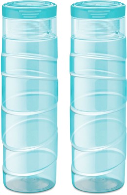 MILTON Thunder 1000 Pet Water Bottle, Set of 2, 1 Litre Each, Blue 1000 ml Bottle(Pack of 2, Blue, Plastic)
