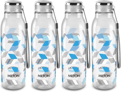 MILTON Helix 1000 Pet Water Bottle, Set of 4, 1 Litre Each, Blue 1000 ml Bottle(Pack of 4, Blue, Clear, Plastic)