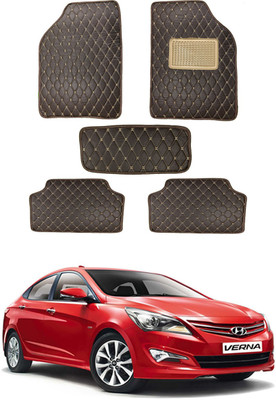 AYW Leatherite 5D Mat For  Hyundai Verna(Brown)