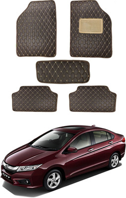 AYW Leatherite 5D Mat For  Honda New City(Brown)