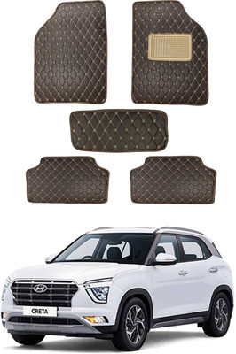 RKPSP Leatherite 5D Mat For  Hyundai Creta(Brown)
