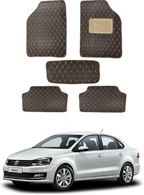 AYW Leatherite 5D Mat For  Volkswagen Vento(Brown)