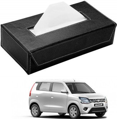 AuTO ADDiCT Car Tissue Box Paper Tissue Holder Black with 200 Sheets(100 Pulls) For Maruti Suzuki New Wagonr(2019-Present) Vehicle Tissue Dispenser(Grey, Black)