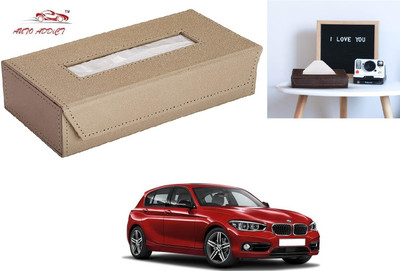 AuTO ADDiCT Car Tissue Box Paper Tissue Holder Beige with 200 Sheets(100 Pulls) For BMW 1 Series Vehicle Tissue Dispenser(Beige)