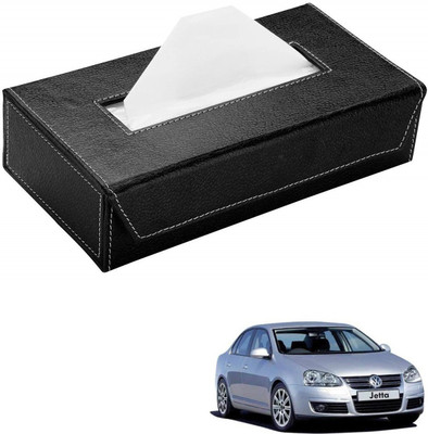 AuTO ADDiCT Car Tissue Box Paper Tissue Holder Black with 200 Sheets(100 Pulls) For Volkswagen jetta Old Model(2008-2014) Vehicle Tissue Dispenser(Black)