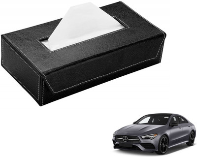 AuTO ADDiCT Car Tissue Box Paper Tissue Holder Black with 200 Sheets(100 Pulls) For Mercedes Benz ClA-Class Vehicle Tissue Dispenser(Black)