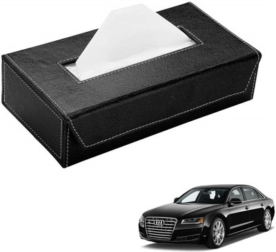 AuTO ADDiCT Car Tissue Box Paper Tissue Holder Black with 200 Sheets(100 Pulls) For Audi A8 Vehicle Tissue Dispenser(Black)