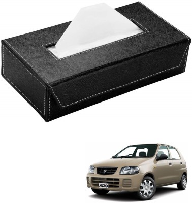 AuTO ADDiCT Car Tissue Box Paper Tissue Holder Black with 200 Sheets(100 Pulls) For Maruti Suzuki Alto Vehicle Tissue Dispenser(Black)