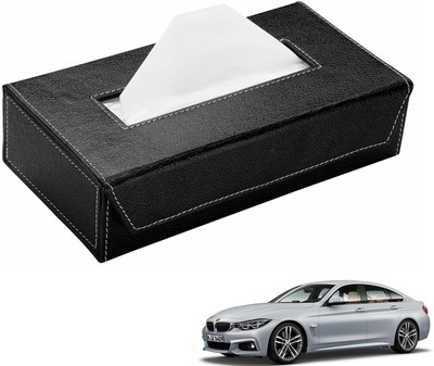 AuTO ADDiCT Car Tissue Box Paper Tissue Holder Black with 200 Sheets(100 Pulls) For BMW 4 Series Vehicle Tissue Dispenser(Black)
