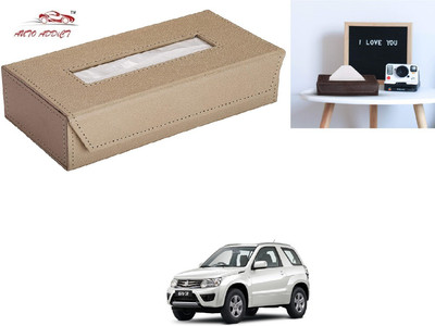 AuTO ADDiCT Car Tissue Box Paper Tissue Holder Beige with 200 Sheets(100 Pulls) For Maruti Suzuki Grand Vitara Vehicle Tissue Dispenser(Beige)
