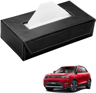 AuTO ADDiCT Car Tissue Box Paper Tissue Holder Black with 200 Sheets(100 Pulls) For Mahindra XUV 300 Vehicle Tissue Dispenser(Black)