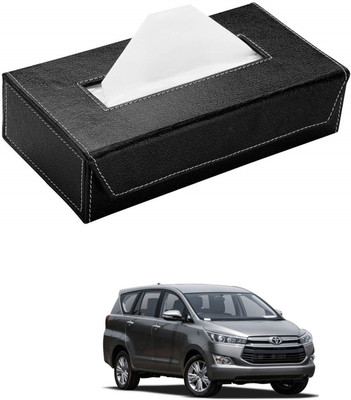 AuTO ADDiCT Car Tissue Box Paper Tissue Holder Black with 200 Sheets(100 Pulls) For Toyota Innova Crysta Vehicle Tissue Dispenser(Black)