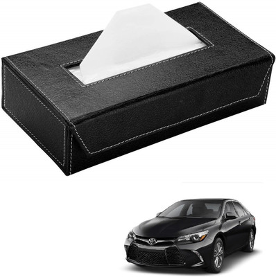 AuTO ADDiCT Car Tissue Box Paper Tissue Holder Black with 200 Sheets(100 Pulls) For Toyota Camry Vehicle Tissue Dispenser(Black)