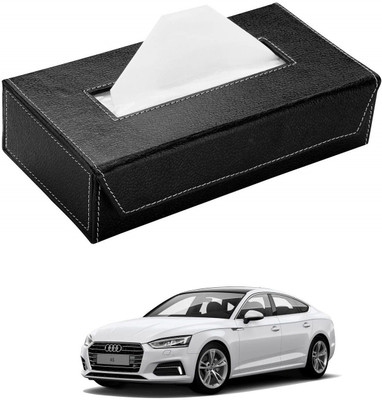 AuTO ADDiCT Car Tissue Box Paper Tissue Holder Black with 200 Sheets(100 Pulls) For Audi A5 Vehicle Tissue Dispenser(Black)