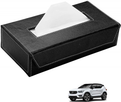 AuTO ADDiCT Car Tissue Box Paper Tissue Holder Black with 200 Sheets(100 Pulls) For Volvo XC40 Vehicle Tissue Dispenser(Black)