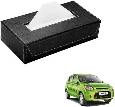 AuTO ADDiCT Car Tissue Box Paper Tissue Holder Black with 200 Sheets(100 Pulls) For Maruti Suzuki Alto 800 Vehicle Tissue Dispenser(Black)
