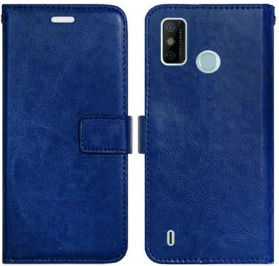 Realgo Flip Cover for Tecno Spark 6 Go(Blue, Pack of: 1)