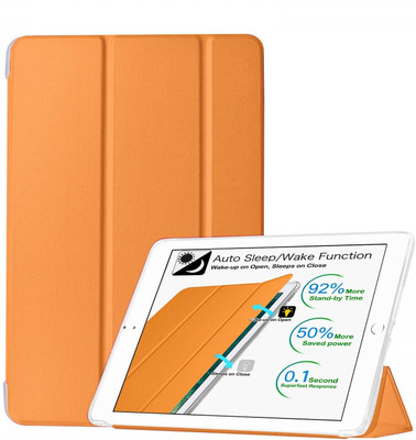 DuraSafe Cases Flip Cover for iPad 9.7 Inch 5 6 Air 1 2 Gen [ 5th 6th Air 1st 2nd ][ A1893 A1954 A1822 A1823 A1566 A1567 ](Orange, Dual Protection, Pack of: 1)
