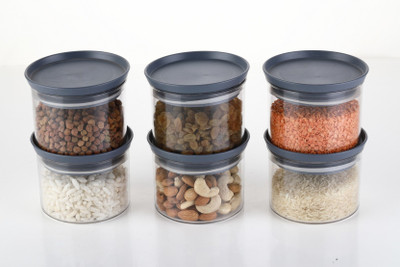 Porquepine Plastic Grocery Container  - 500(Pack of 6, Grey)