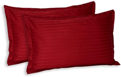 Looy Cotton Pillows Cover(Pack of 2, 69 cm*46 cm, Maroon)