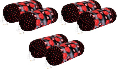 Heart Home Cotton Cushions & Bolsters Cover(Pack of 6, 46 cm*69 cm, Black)