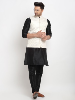 kaifoo Men Kurta Churidar Ethnic Jacket Set