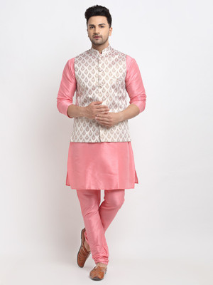 kaifoo Men Kurta Pyjama Ethnic Jacket Set
