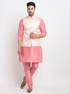kaifoo Men Kurta Churidar Ethnic Jacket Set