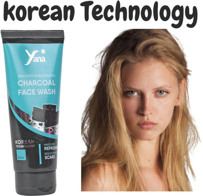 Yana CHARCOAL FACE WASH FOR MEN ANTI POLLUTION DUST REMOVER Face Wash(60 ml)