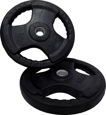 SRIDAYA 10 kg Pair of 5 Kg Rubber Coated Cast Iron Plates (5Kg x 2 = 10Kg) Home Gym Combo